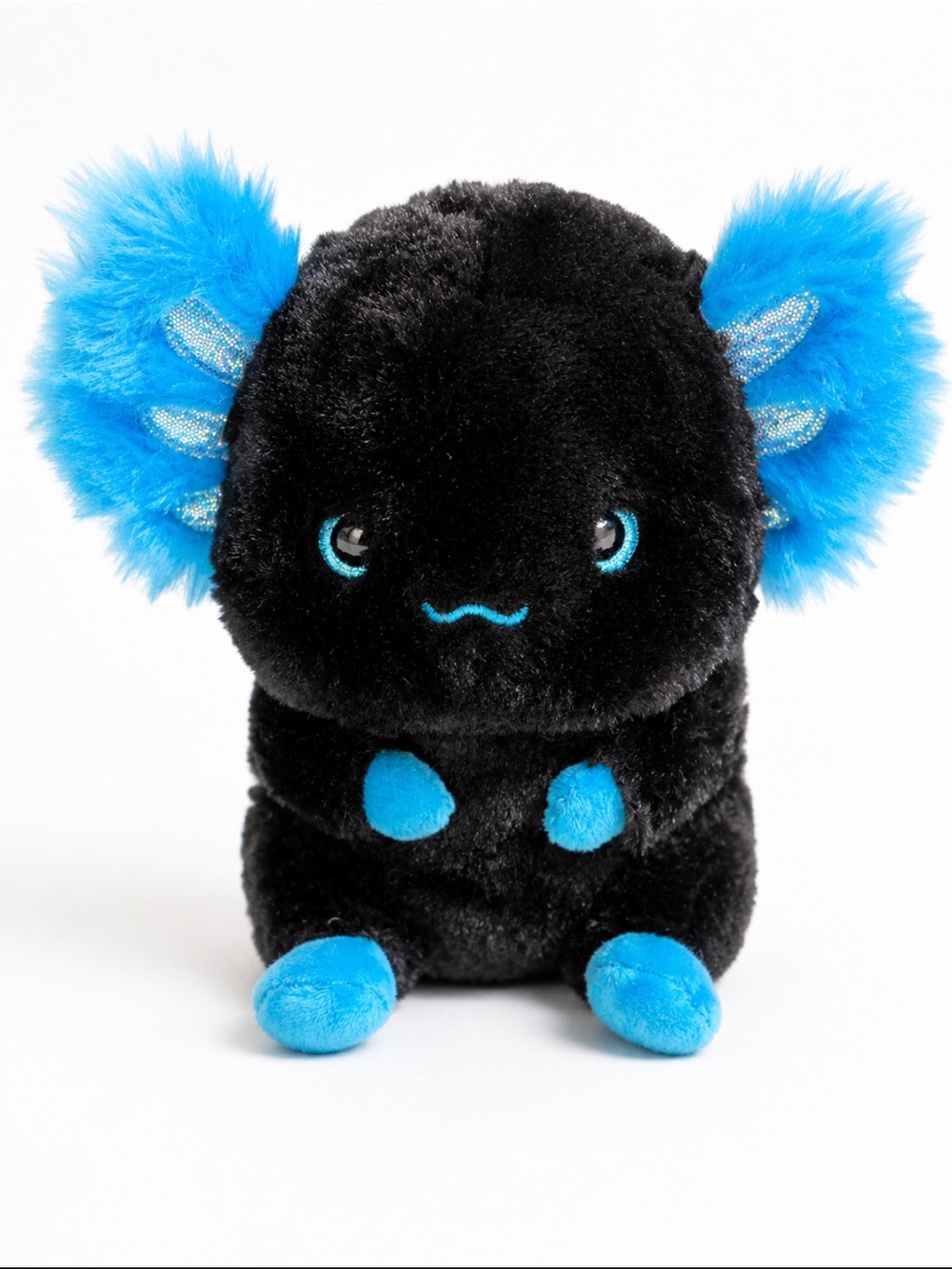 Cute Black & Blue Fantasy Dragon Plush Stuffed Animal NWOT